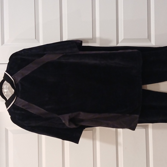 Sean John Mens Y2K Black Grey Velour Polo Pant Set Size XL - Picture 10 of 10